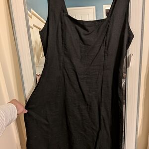 Old Navy Black Sheath Midi Dress Square Neck